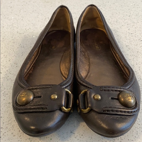 Brown leather Coach flats - Picture 6 of 6